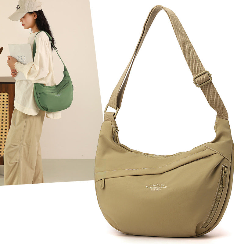 Colorful Fox Crossbody Bag Women's Nylon New Large-Capacity Shoulder Bag Lightweight Travel Water-Repellent Dumpling Bag