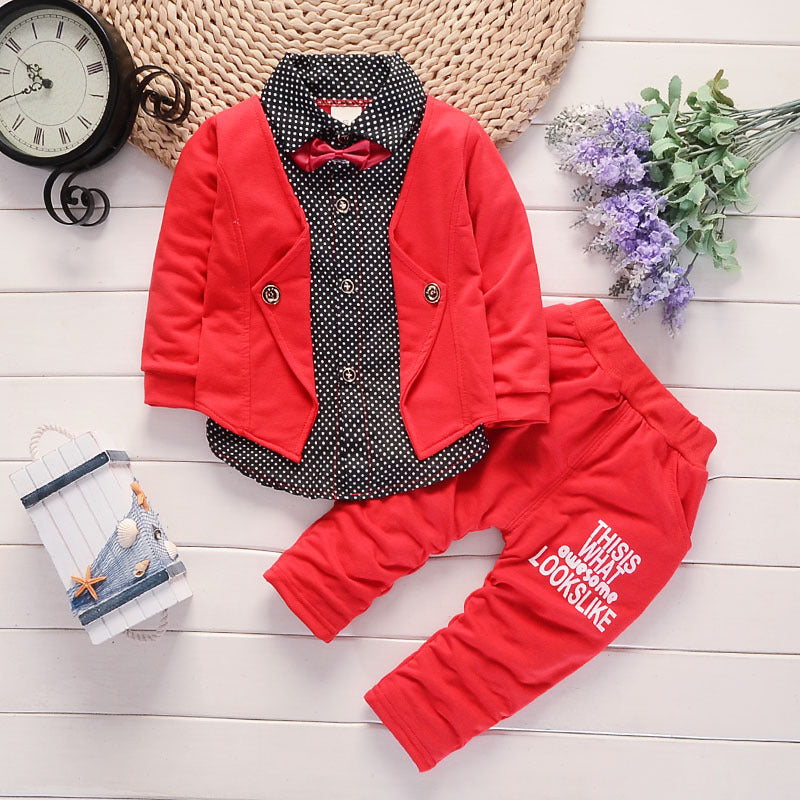 2026 Spring and Autumn New Children's Clothing Infant Gentleman Suit Fake Three-Piece Set for 0-4 Years Old Children…