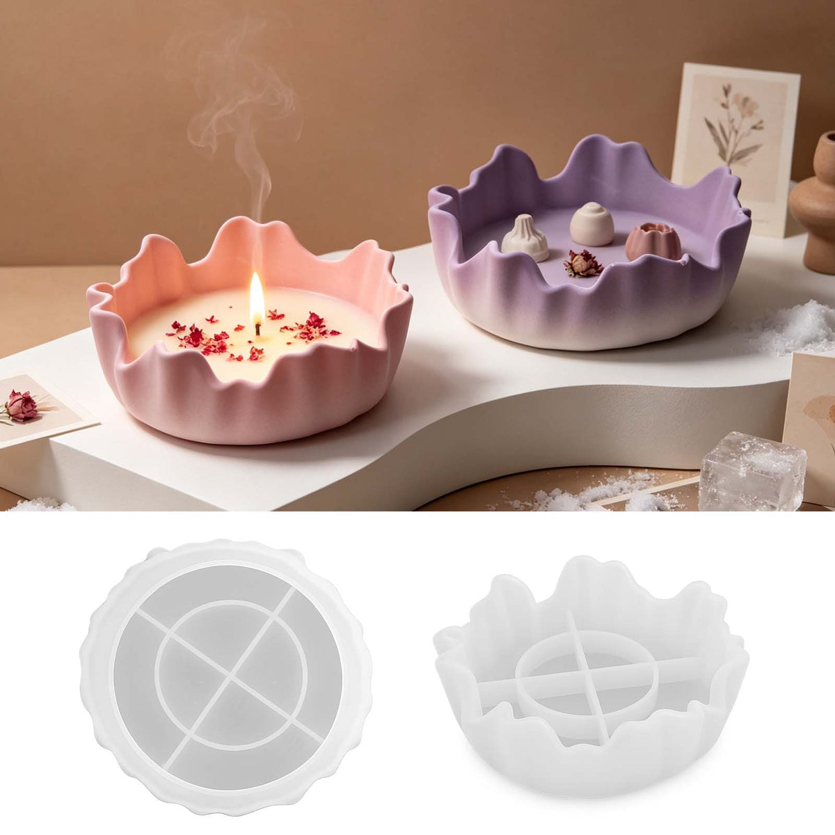 Pang Yaya DIY Crystal Resin Irregular Tray Silicone Mold Flower Pot Fruit Plate Shelf Display Storage Mold