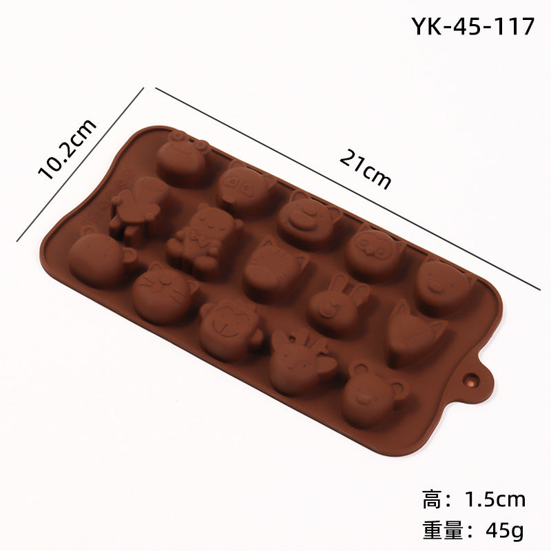 Cross-Border Multi-Style Cartoon Silicone Chocolate Mold Numbers and Letters DIY Baking Mold Fudge Ice Cube Mold - YK-45-117