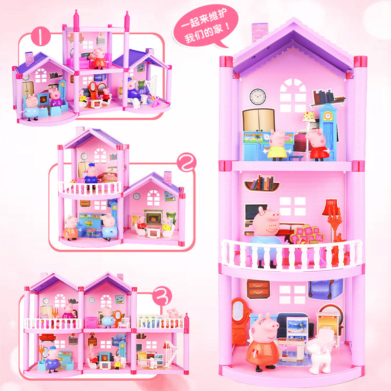 Peppa Pig Toy Play House Double-Sided House Educational Doll for Girls Boys Children's Day Gift - image 5