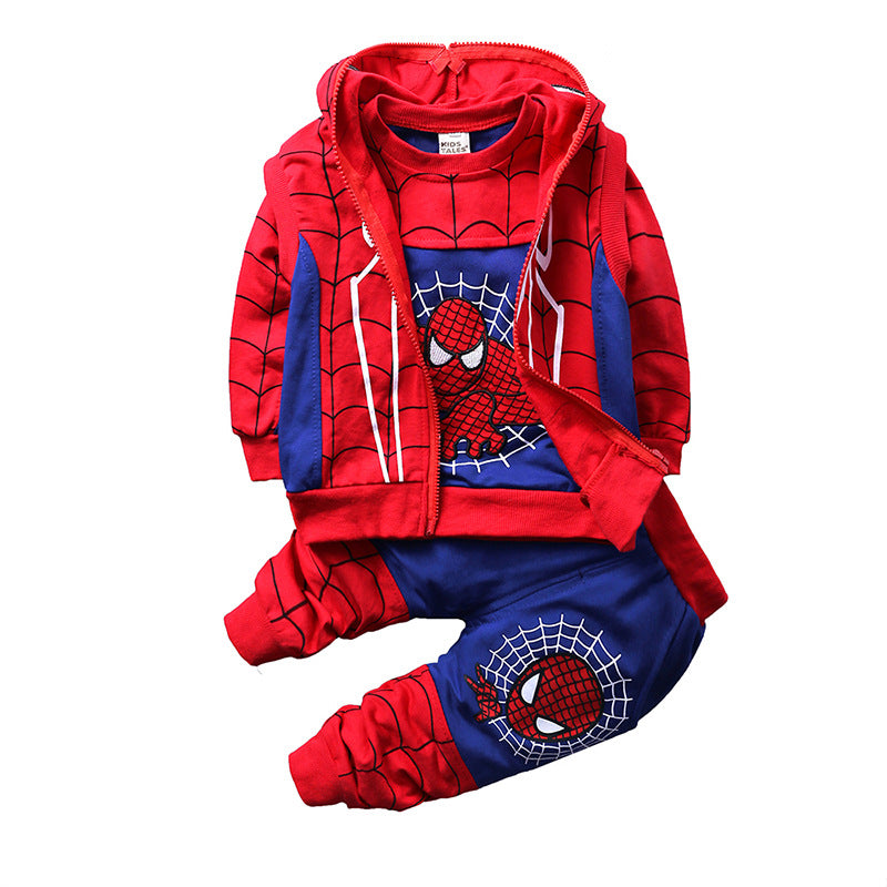 Children's Suit Spring and Autumn Clothing Boys' Sweatshirt Vest Pants Cartoon Three-Piece Set Foreign Trade Boys' Casual…