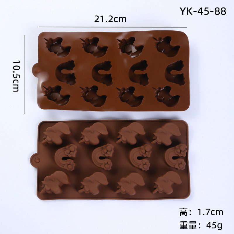 Cross-Border Multi-Style Cartoon Silicone Chocolate Mold Numbers and Letters DIY Baking Mold Fudge Ice Cube Mold - Yk-45-88