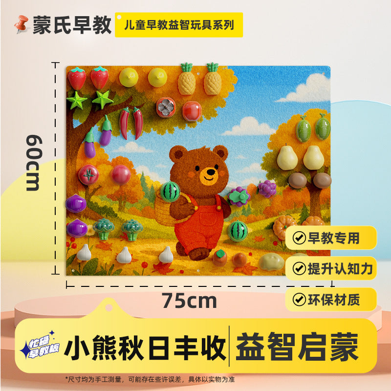 Fruit Cutting Fun Felt Board Busy Board Baby Montessori Early Education Educational Toy Board Fruit Picking Fun Learning…