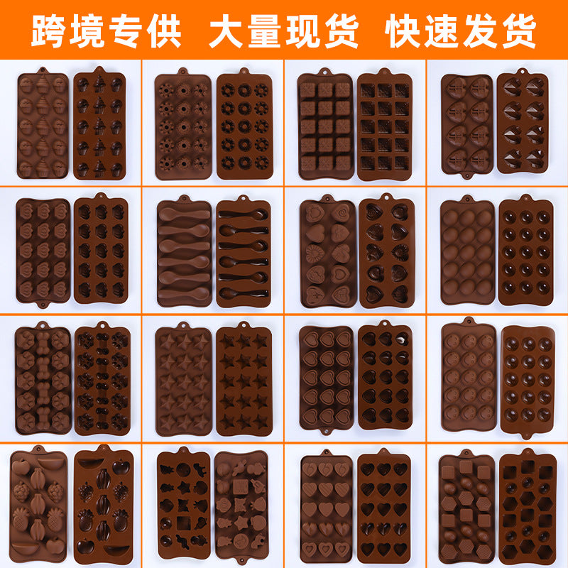 Cross-Border Multi-Style Cartoon Silicone Chocolate Mold Numbers and Letters DIY Baking Mold Fudge Ice Cube Mold - image 2