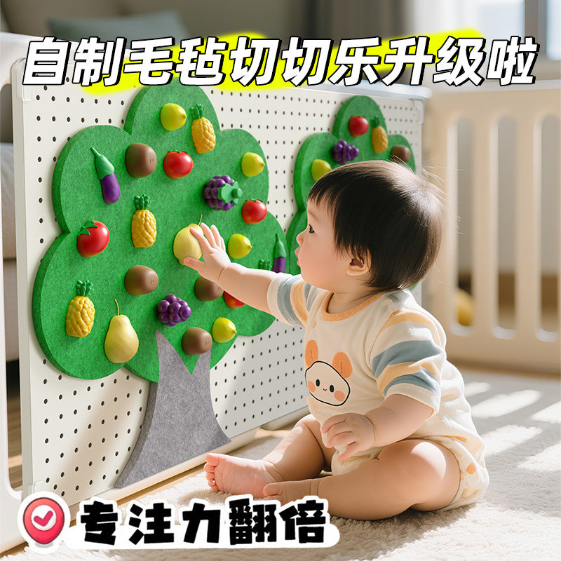 Fruit Cutting Fun Felt Board Busy Board Baby Montessori Early Education Educational Toy Board Fruit Picking Fun Learning…