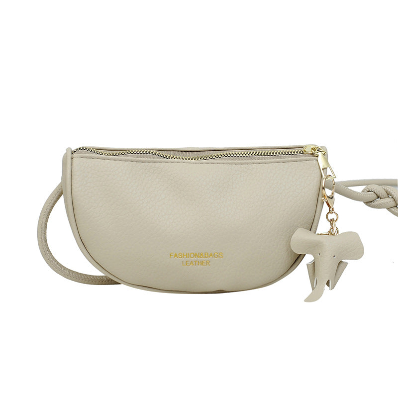 High-End Small Saddle Bag for Women, 2026 New Model, Trendy This Year, Casual Versatile Ins Niche Crossbody Bag - Khaki color