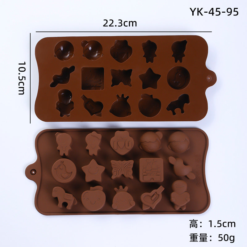Cross-Border Multi-Style Cartoon Silicone Chocolate Mold Numbers and Letters DIY Baking Mold Fudge Ice Cube Mold - Yk-45-95