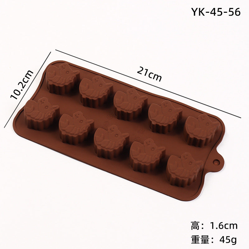 Cross-Border Multi-Style Cartoon Silicone Chocolate Mold Numbers and Letters DIY Baking Mold Fudge Ice Cube Mold - YK-45-56
