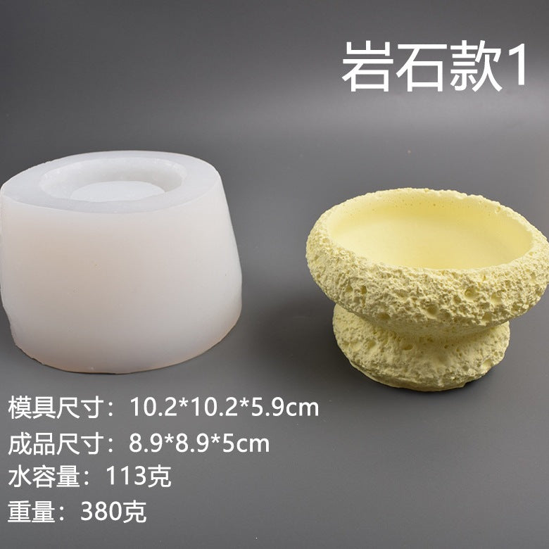 DIY Simulated Aromatherapy Cup Candles, Various Rock Silicone Molds, Chocolate Baking Cement Flower Pot Molds - image 3