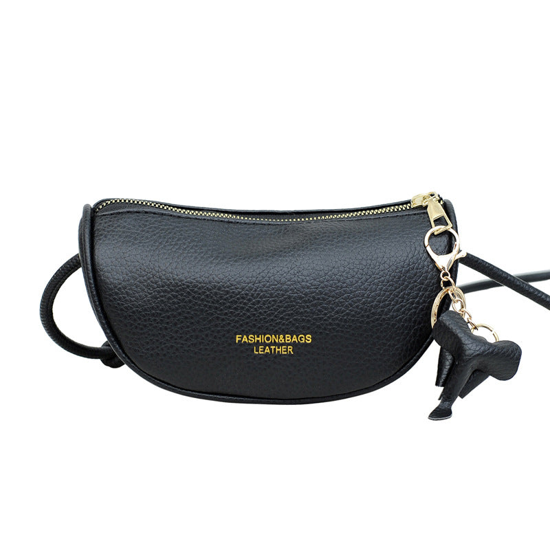 High-End Small Saddle Bag for Women, 2026 New Model, Trendy This Year, Casual Versatile Ins Niche Crossbody Bag - black