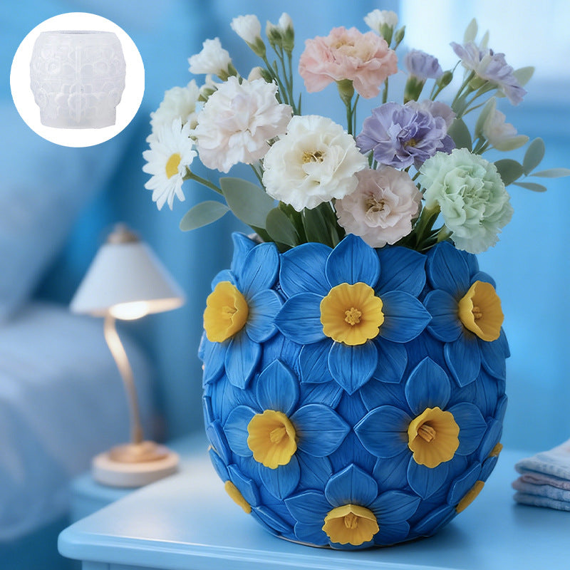 DIY Resin Molds for Scented Candle Cups, Flower Vase Storage, Silicone Molds, Daffodil Plaster Cups, and Molds - image 2