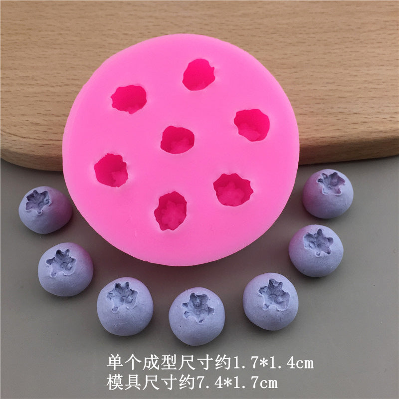 DIY Fruit Series Blueberry Raspberry Silicone Mold Chocolate Fondant Candy Gum Gypsum Decorative Tool - XL 7-hole blueberry…