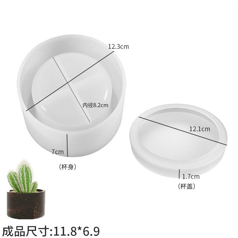 Round stripe origami potted flower pot silicone mold crystal drop glue diy cut diamond storage box wholesale - No. 3 smooth…