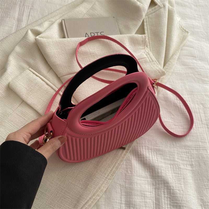 Solid Color Hand Bag Women's 2024 Early Spring New Fashionable Casual Fashion Stylish Portable Crossbody Bag Small Bag…