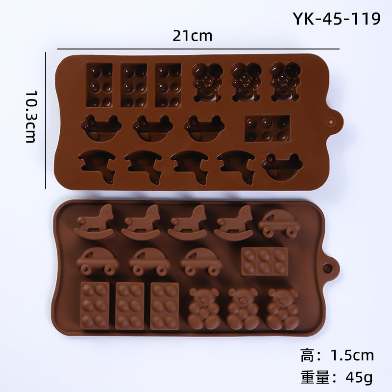 Cross-Border Multi-Style Cartoon Silicone Chocolate Mold Numbers and Letters DIY Baking Mold Fudge Ice Cube Mold - Yk-45-119