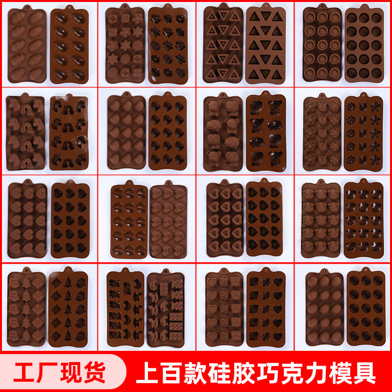 Cross-Border Multi-Style Cartoon Silicone Chocolate Mold Numbers and Letters DIY Baking Mold Fudge Ice Cube Mold