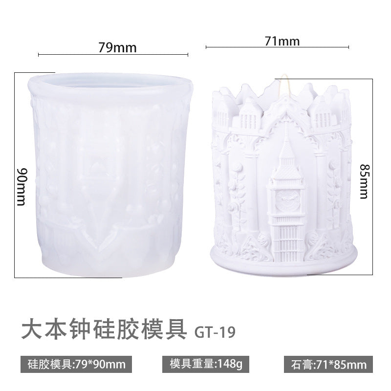 Printed Renaissance Series Cement Gypsum Cup Mold DIY Epoxy Resin Storage Cup Flower Pot Ornament Silicone Mold - Big ben…