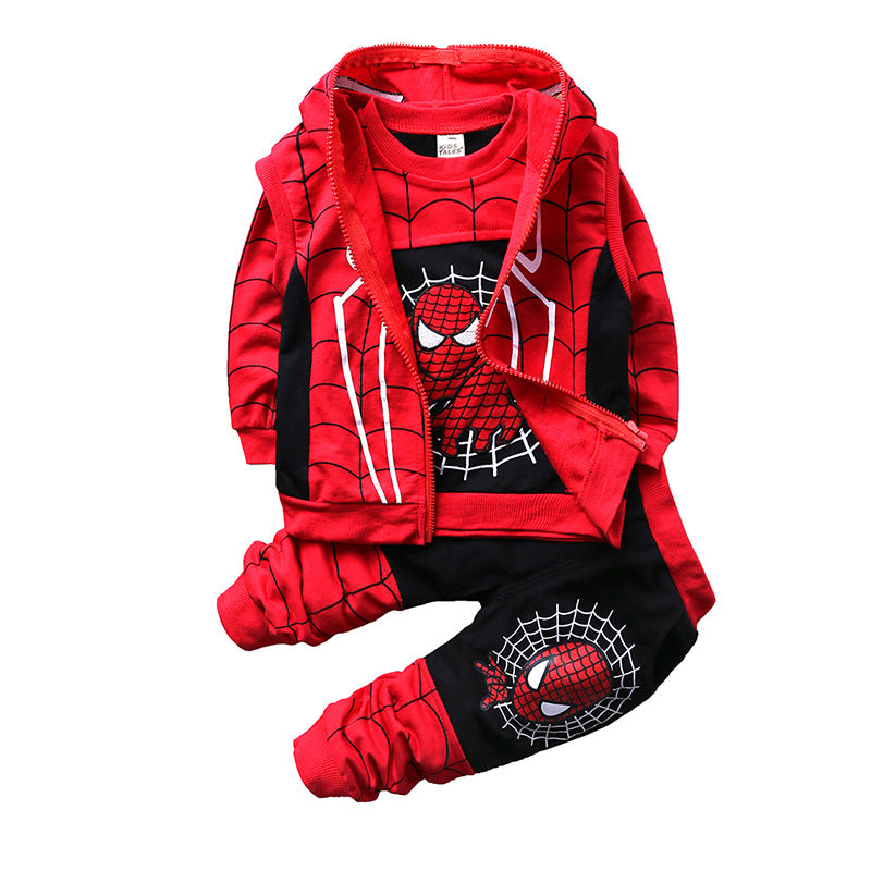 Children's Suit Spring and Autumn Clothing Boys' Sweatshirt Vest Pants Cartoon Three-Piece Set Foreign Trade Boys' Casual…