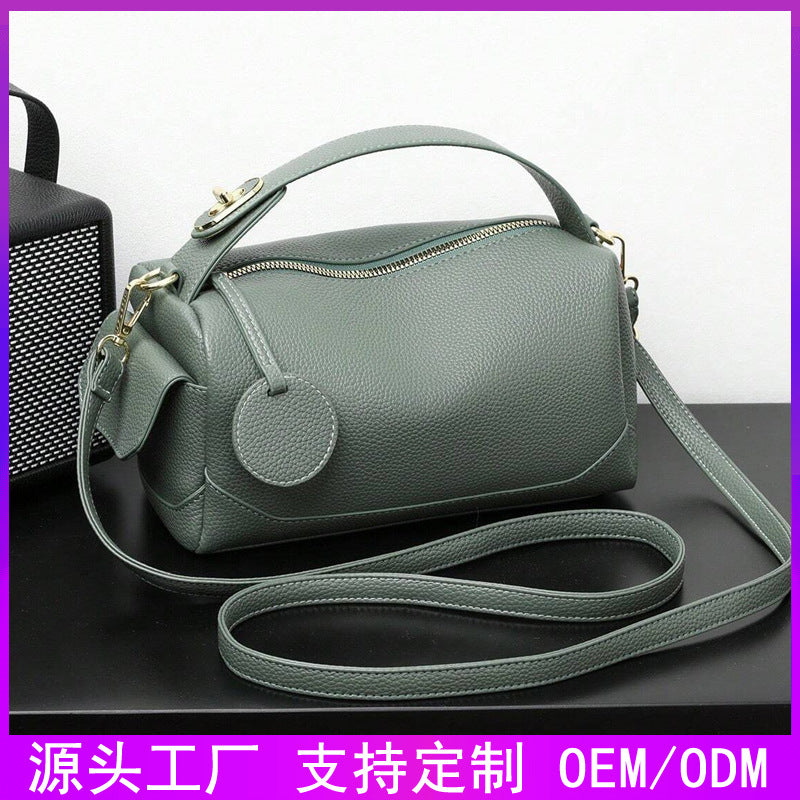 Bag Women's New Fashion Crossbody Soft Leather Large Capacity Commuter Boston Pillow Bag Women's Bag Hand Shoulder Bag…