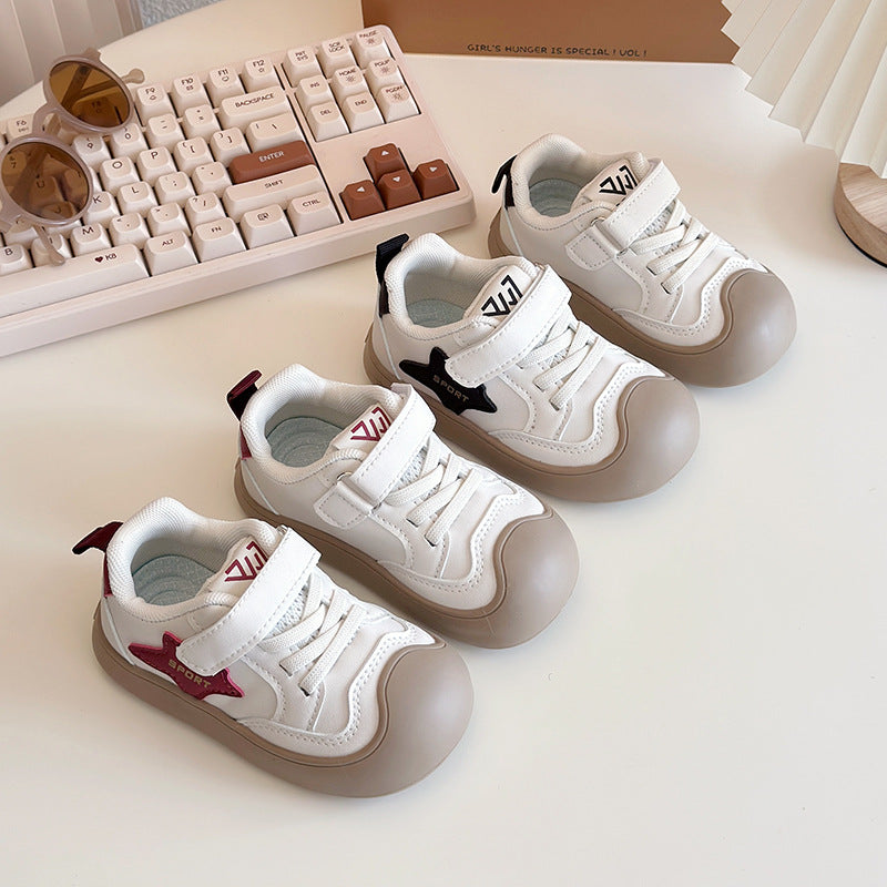 Baby Girls' Leather Toddler Shoes 2025 Autumn New Style Boys' Versatile Sneakers Korean Fashion Casual Shoes - image 3