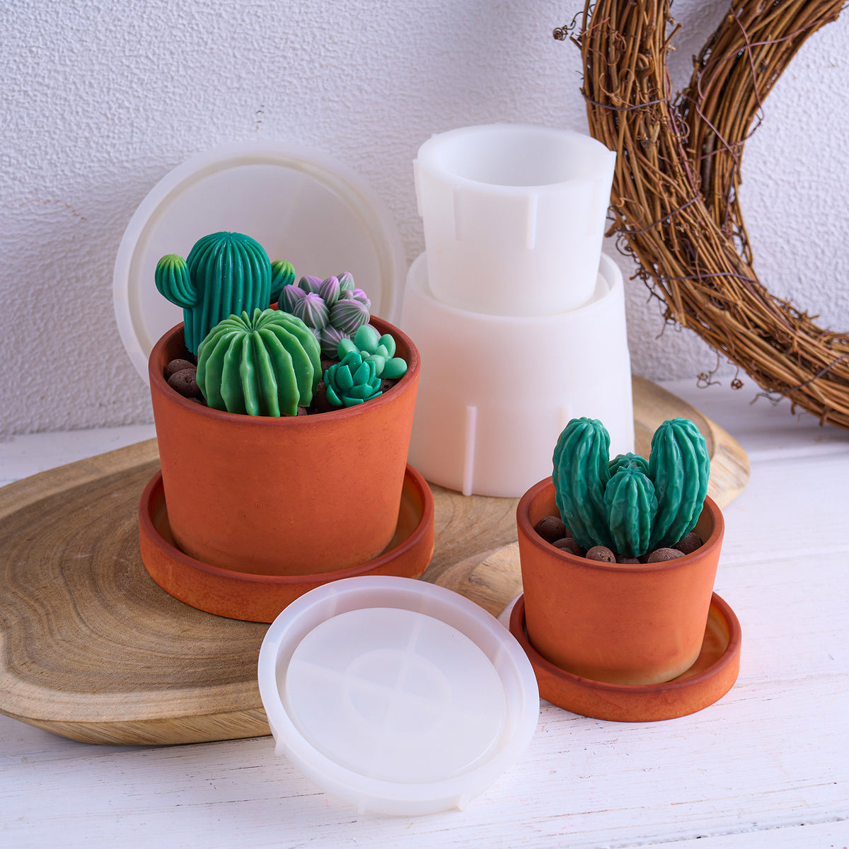 DIY Succulent Flowerpot Silicone Mold Garden Decoration Plaster Pot Making Wax Jar Cross-Border Shipping Silicone Mold…