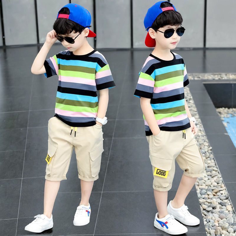 Boys' Fashionable Fifth Pants Two-piece Suit