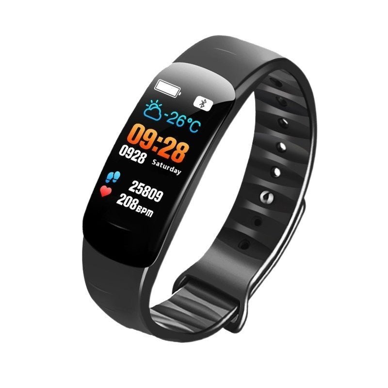 C1 Blood Pressure Heart Rate Waterproof Color Screen Bluetooth Pedometer Sports Watch - Mom & Kids
