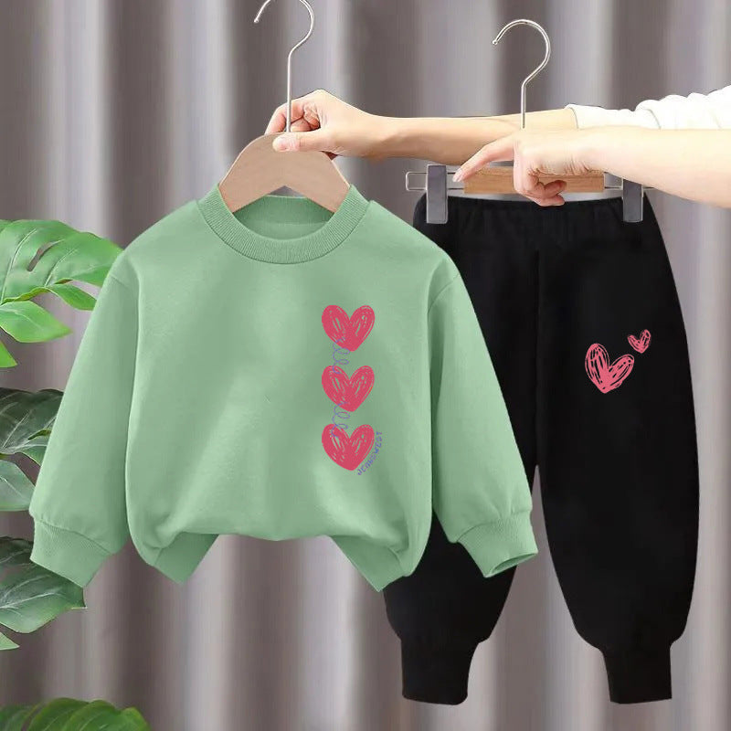 Children's Suit Girls' Sweater Two-piece Set (Available)