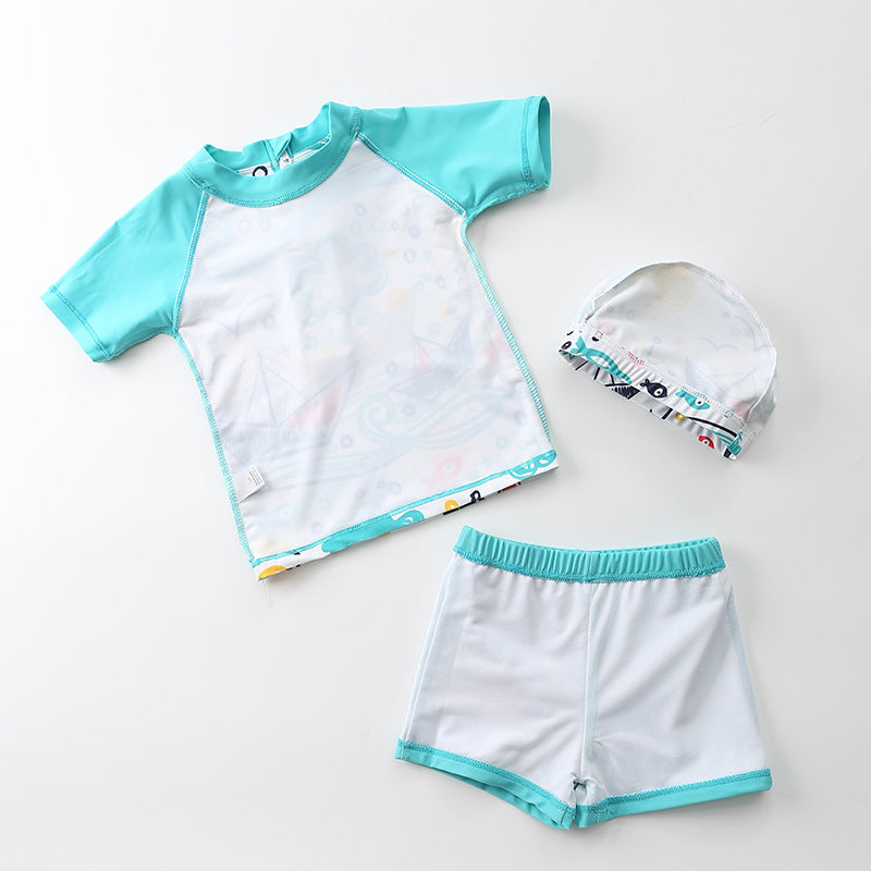 Boy's Split Swimsuit Cute Baby Spa