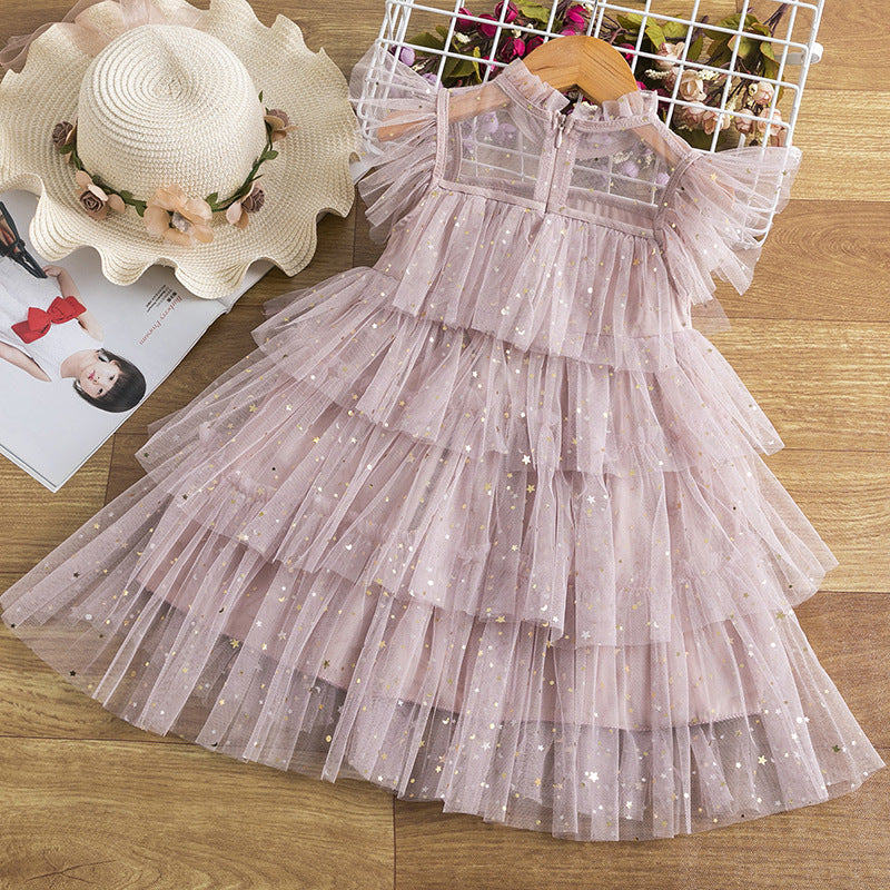 European And American Cake Net Yarn Tutu Skirt Children's Birthday Costume