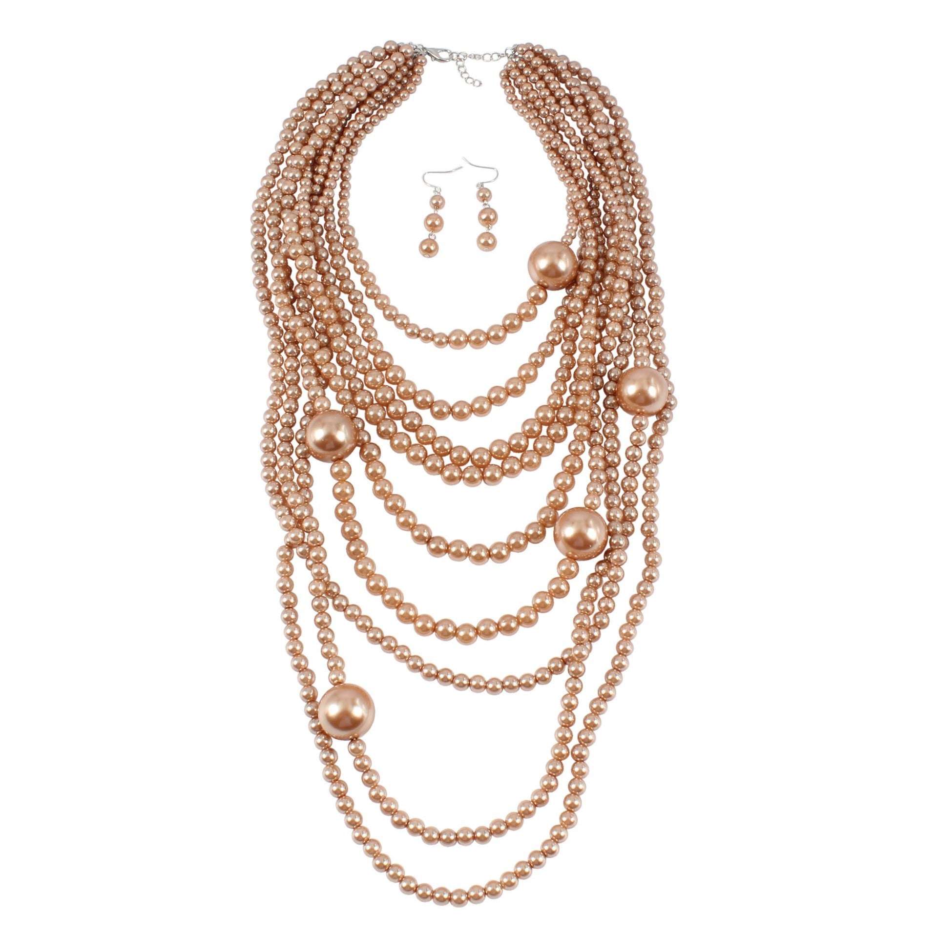 Fashion Exaggerated Multi Layer Pearl Necklace Set