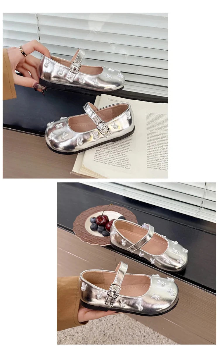Child Princess Leather Shoe2025Four Seasons New Korean Edition Child FlatShoe Glitter Girl Anti slip Versatile Le FuShoe - Mom & Kids