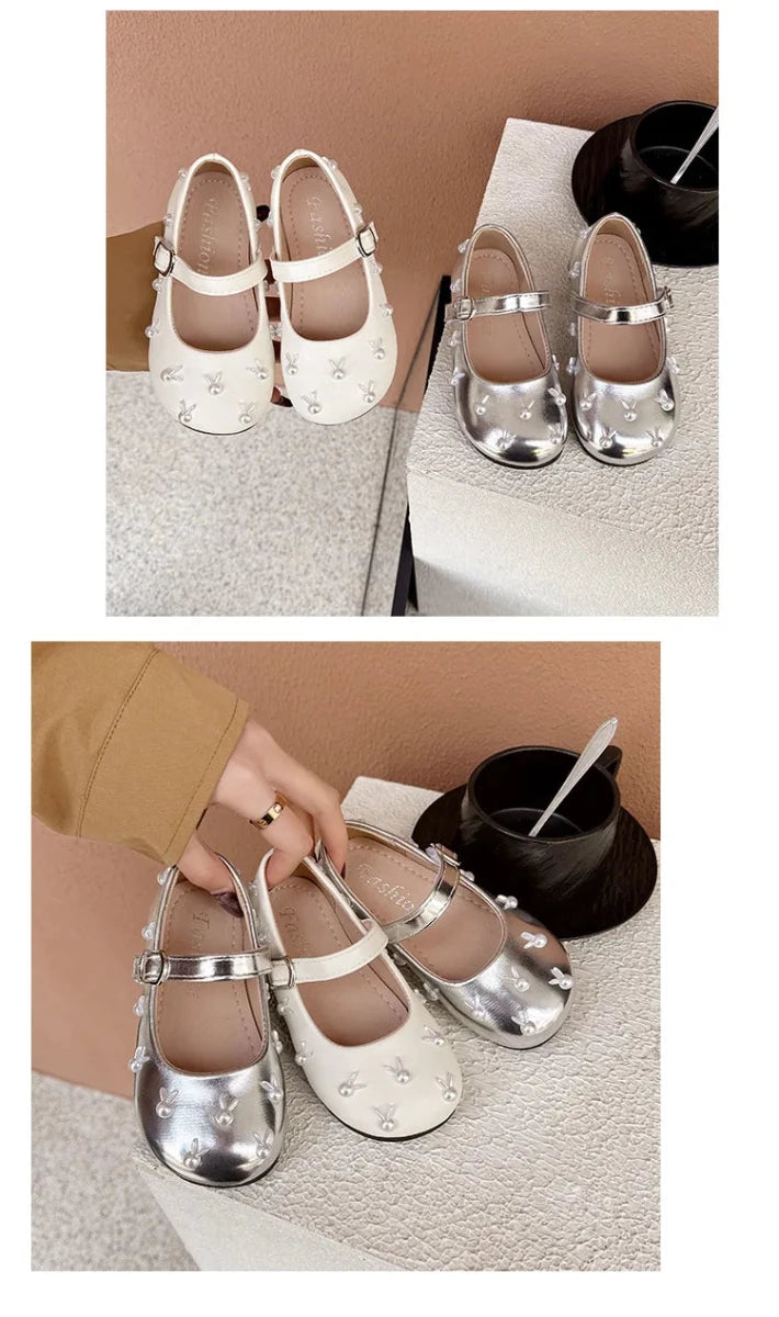 Child Princess Leather Shoe2025Four Seasons New Korean Edition Child FlatShoe Glitter Girl Anti slip Versatile Le FuShoe - Mom & Kids