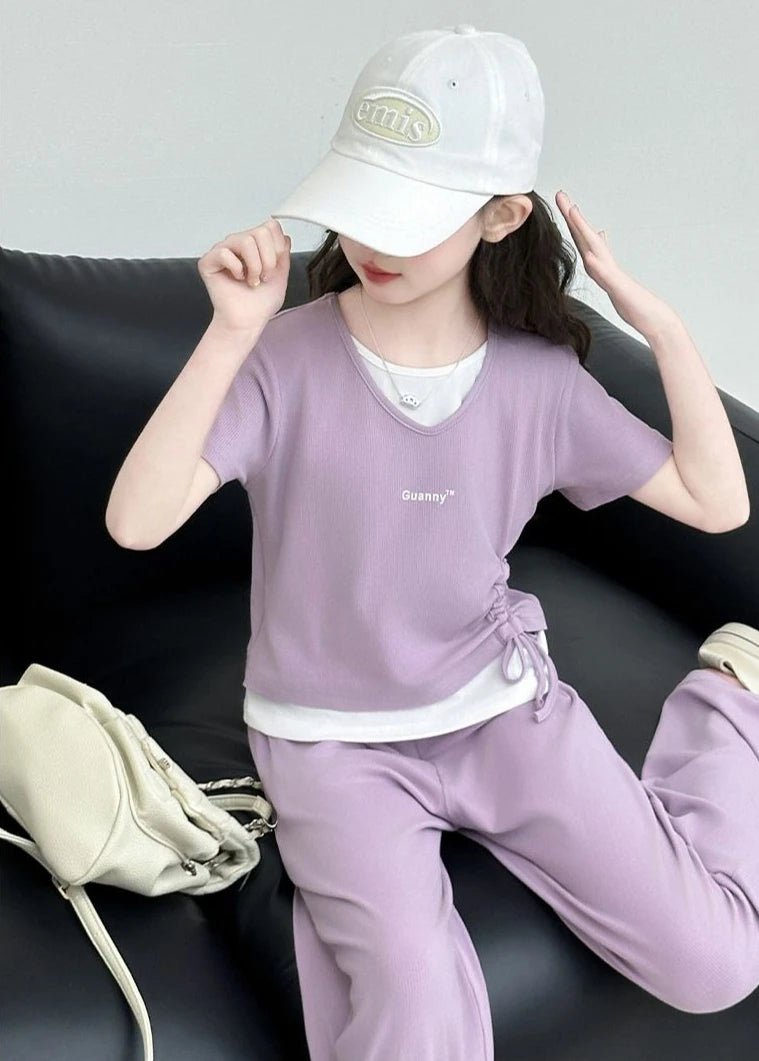 Child Summer Outfit Clothes for Teens Elementary Kids Girl Set Sweatshirt Korean Reviews Many Girls Student Suit 11 - Mom & Kids