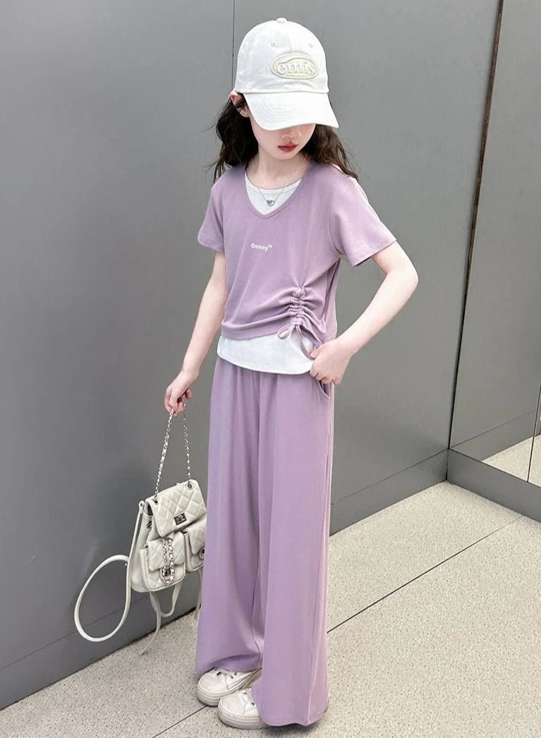 Child Summer Outfit Clothes for Teens Elementary Kids Girl Set Sweatshirt Korean Reviews Many Girls Student Suit 11 - Mom & Kids