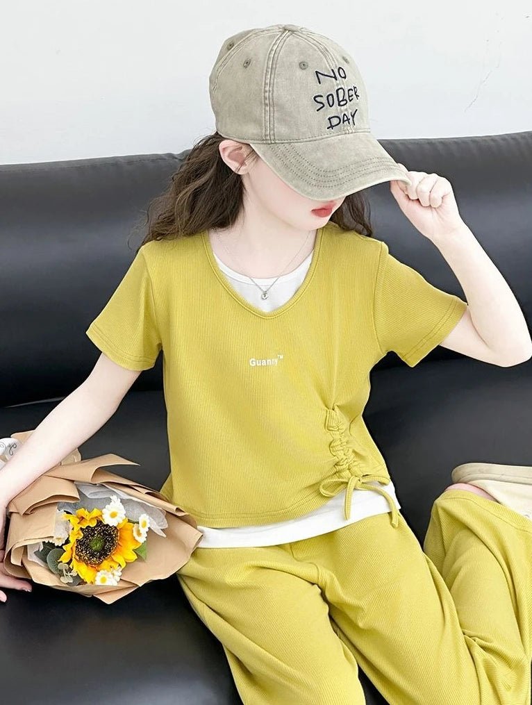 Child Summer Outfit Clothes for Teens Elementary Kids Girl Set Sweatshirt Korean Reviews Many Girls Student Suit 11 - Mom & Kids