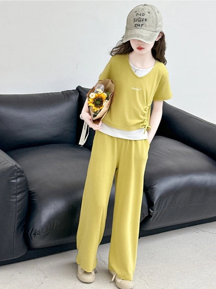 Child Summer Outfit Clothes for Teens Elementary Kids Girl Set Sweatshirt Korean Reviews Many Girls Student Suit 11 - Mom & Kids
