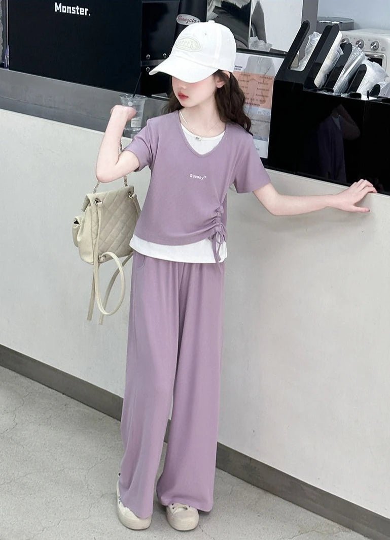 Child Summer Outfit Clothes for Teens Elementary Kids Girl Set Sweatshirt Korean Reviews Many Girls Student Suit 11 - Mom & Kids