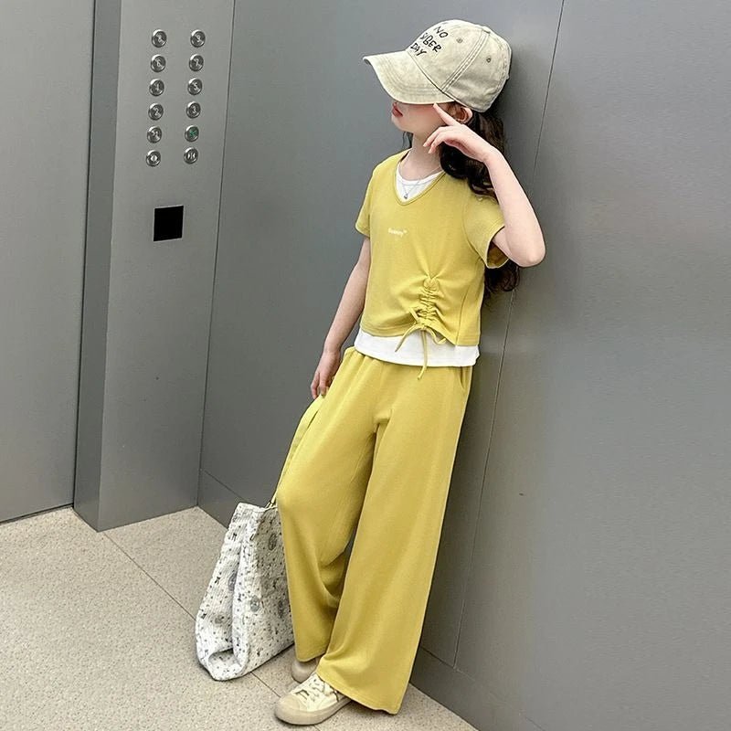 Child Summer Outfit Clothes for Teens Elementary Kids Girl Set Sweatshirt Korean Reviews Many Girls Student Suit 11 - Mom & Kids