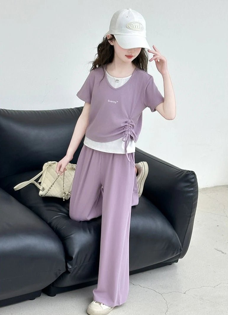 Child Summer Outfit Clothes for Teens Elementary Kids Girl Set Sweatshirt Korean Reviews Many Girls Student Suit 11 - Mom & Kids