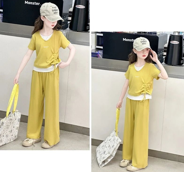 Child Summer Outfit Clothes for Teens Elementary Kids Girl Set Sweatshirt Korean Reviews Many Girls Student Suit 11 - Mom & Kids