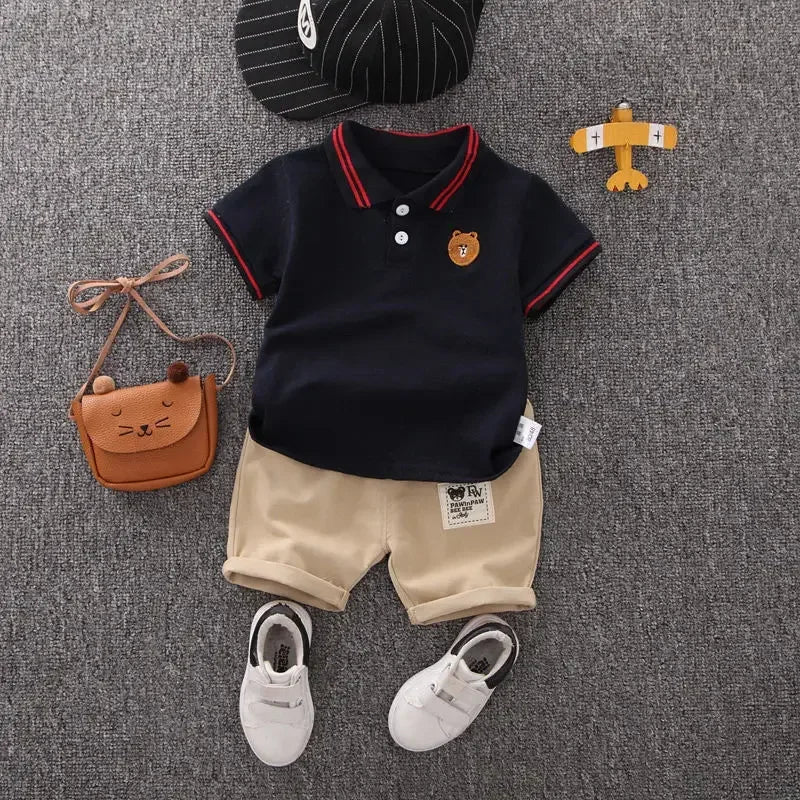 Children Clothing mother Kids Clothes Children's Sets Boys T-shirt Shorts Summer Cotton Short sleeve fashion Suit2PCS - Mom & Kids
