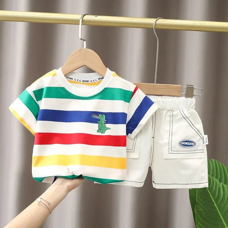 Children Clothing mother Kids Clothes Children's Sets Boys T-shirt Shorts Summer Cotton Short sleeve fashion Suit2PCS - Mom & Kids