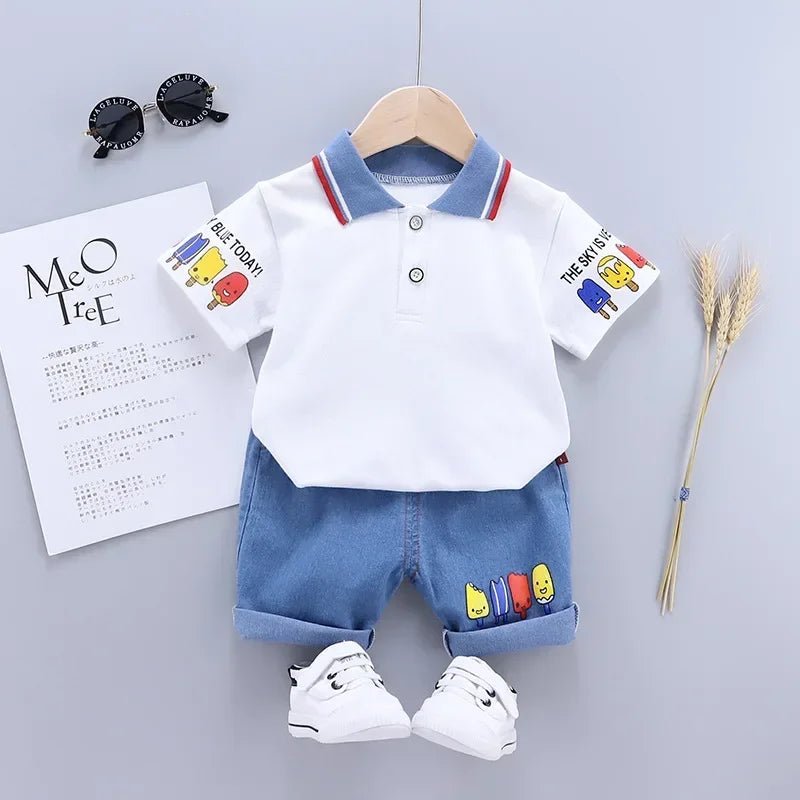 Children Clothing mother Kids Clothes Children's Sets Boys T-shirt Shorts Summer Cotton Short sleeve fashion Suit2PCS - Mom & Kids