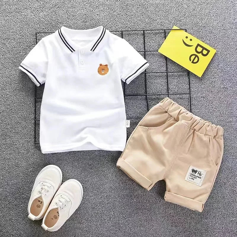 Children Clothing mother Kids Clothes Children's Sets Boys T-shirt Shorts Summer Cotton Short sleeve fashion Suit2PCS - Mom & Kids