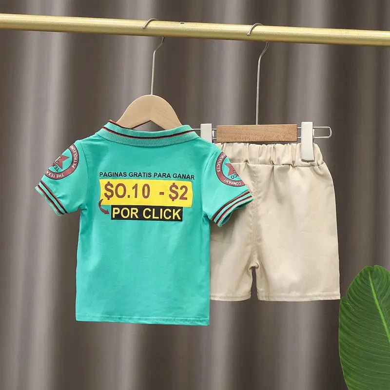 Children Clothing mother Kids Clothes Children's Sets Boys T-shirt Shorts Summer Cotton Short sleeve fashion Suit2PCS - Mom & Kids