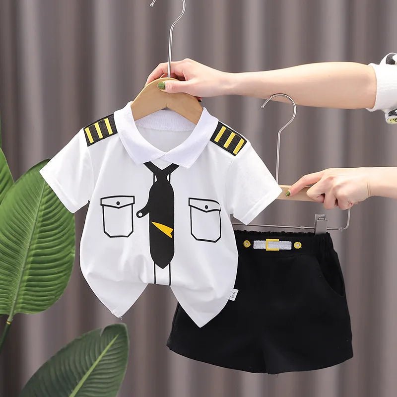 Children Clothing mother Kids Clothes Children's Sets Boys T-shirt Shorts Summer Cotton Short sleeve fashion Suit2PCS - Mom & Kids