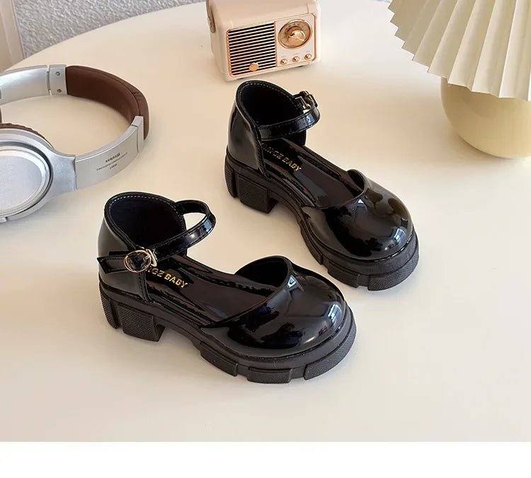 Children Leather Shoes for Girls New Fashion French Style Soft Anti-slippery Versatilel Chic Princess Mary Jane Shoe - Mom & Kids