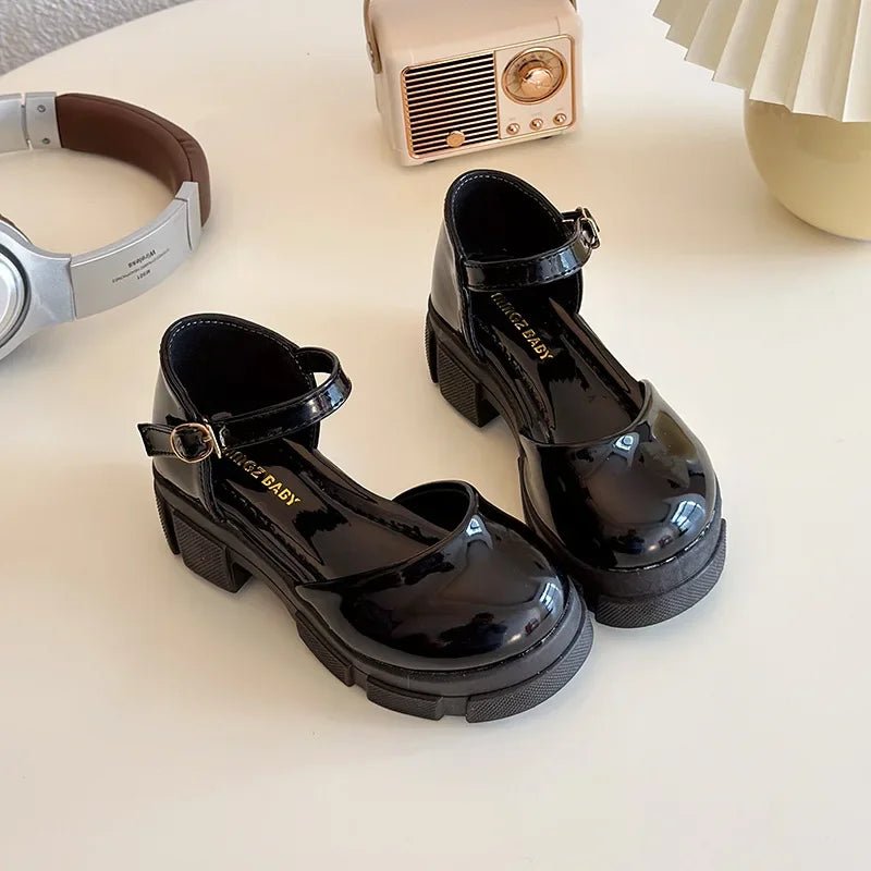 Children Leather Shoes for Girls New Fashion French Style Soft Anti-slippery Versatilel Chic Princess Mary Jane Shoe - Mom & Kids